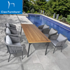 6 seater garden rectangle dining table set