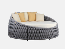 Rope gray casual outdoor double bed