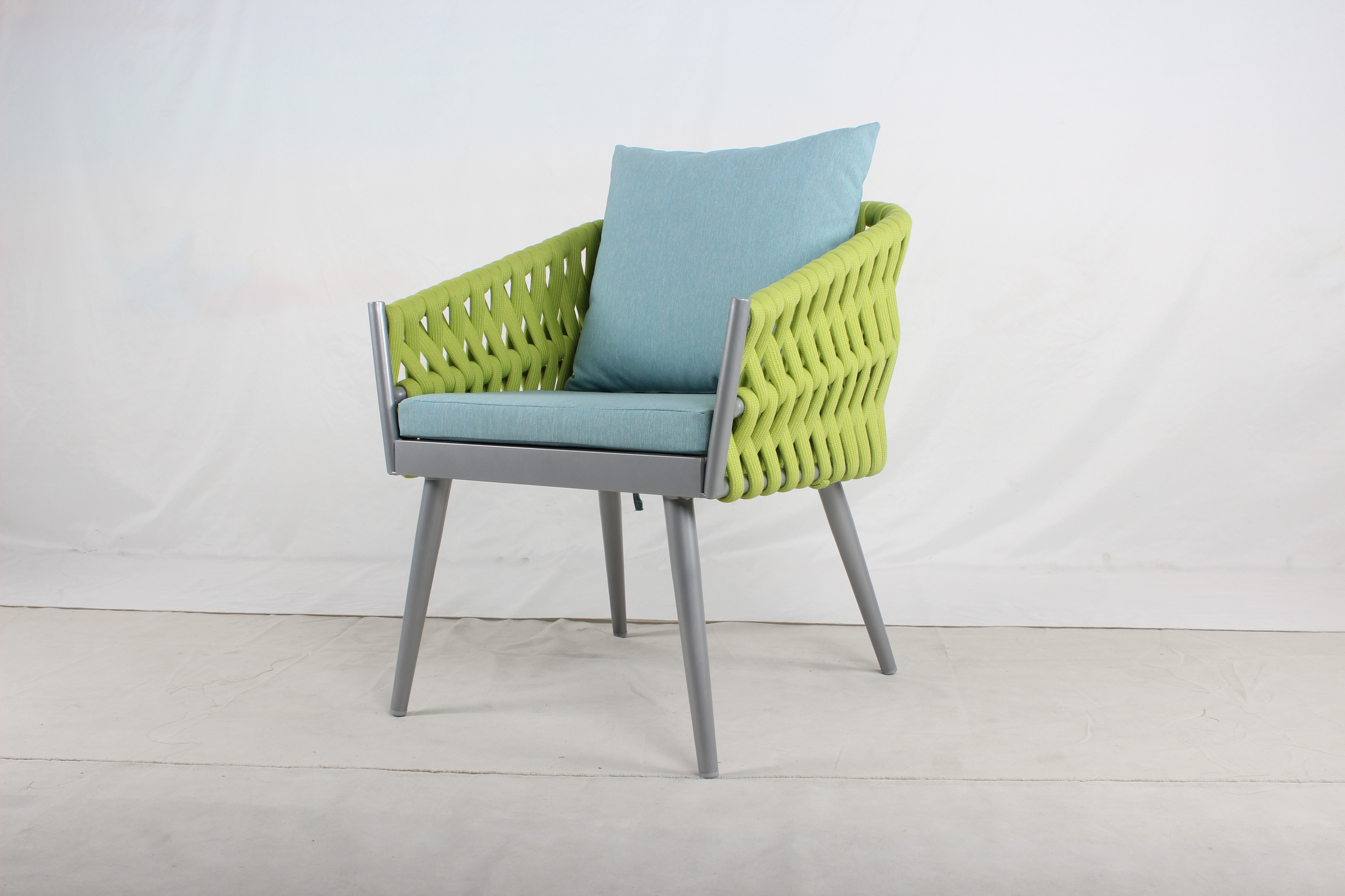Belt woven green modern outdoor single chair