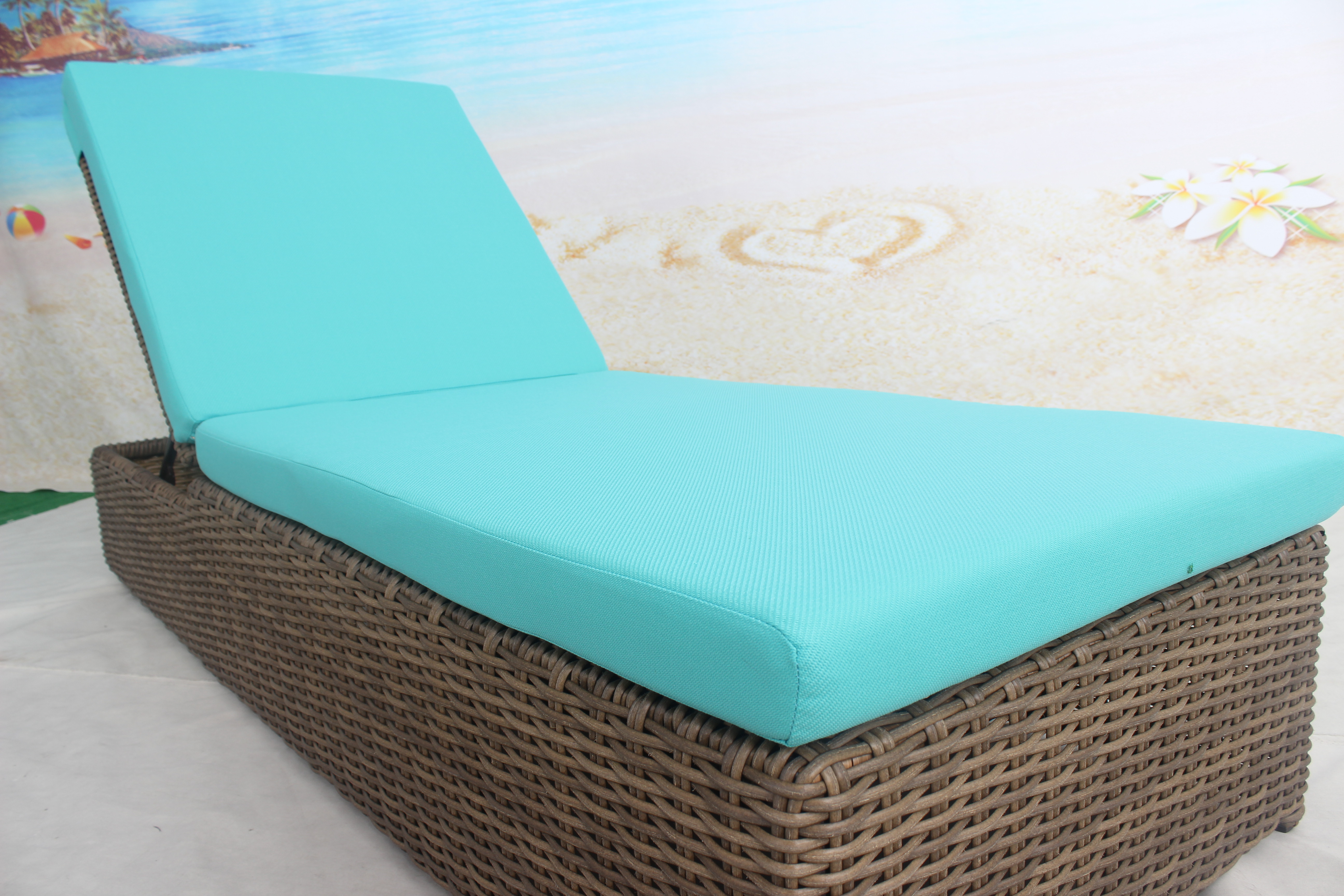 Hotel pool PE rattan outdoor sun lounger