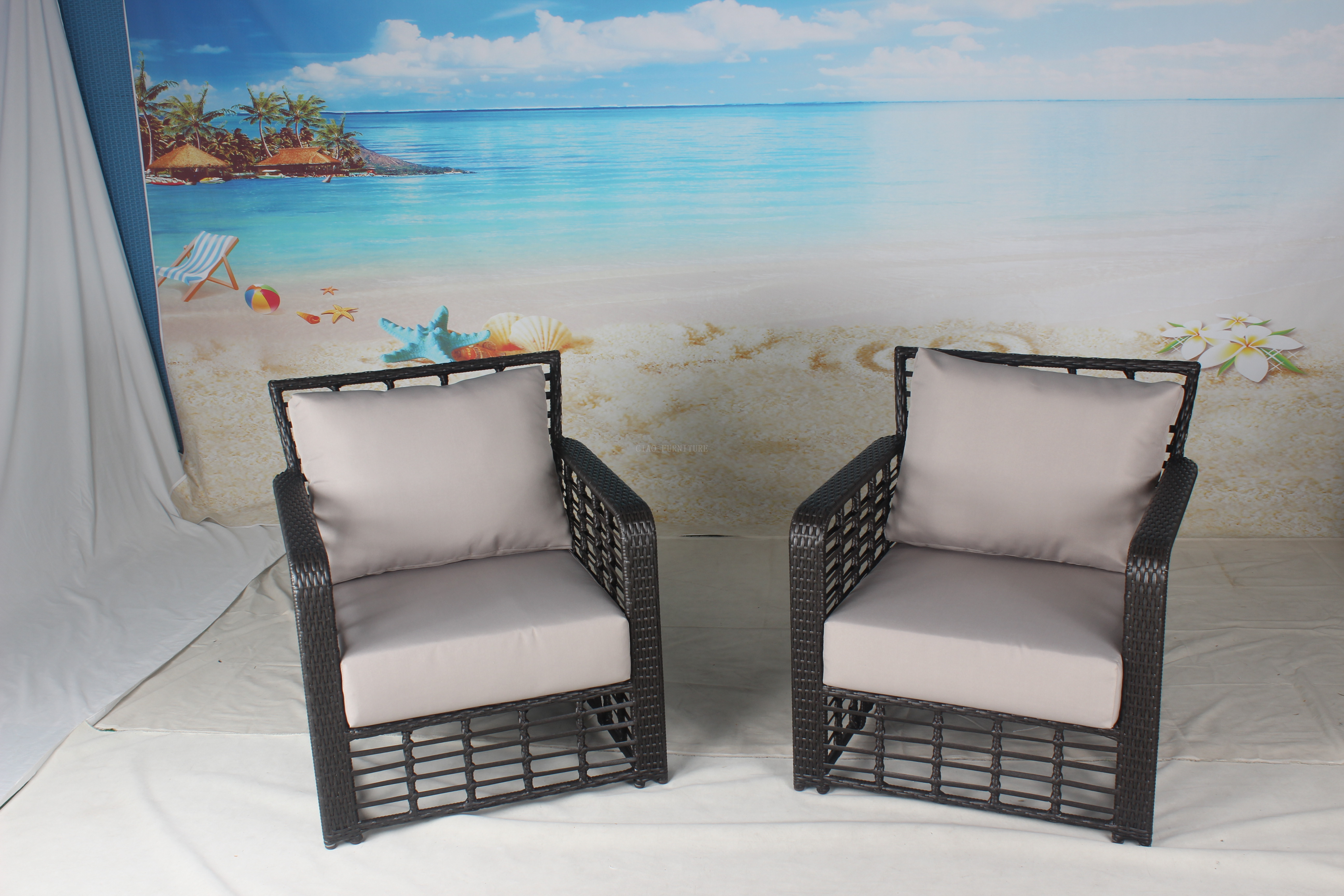 4 piece patio wicker sofa furniture set