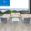 Weatherproof 4 seater terrace rattan sofa set with thick cushion