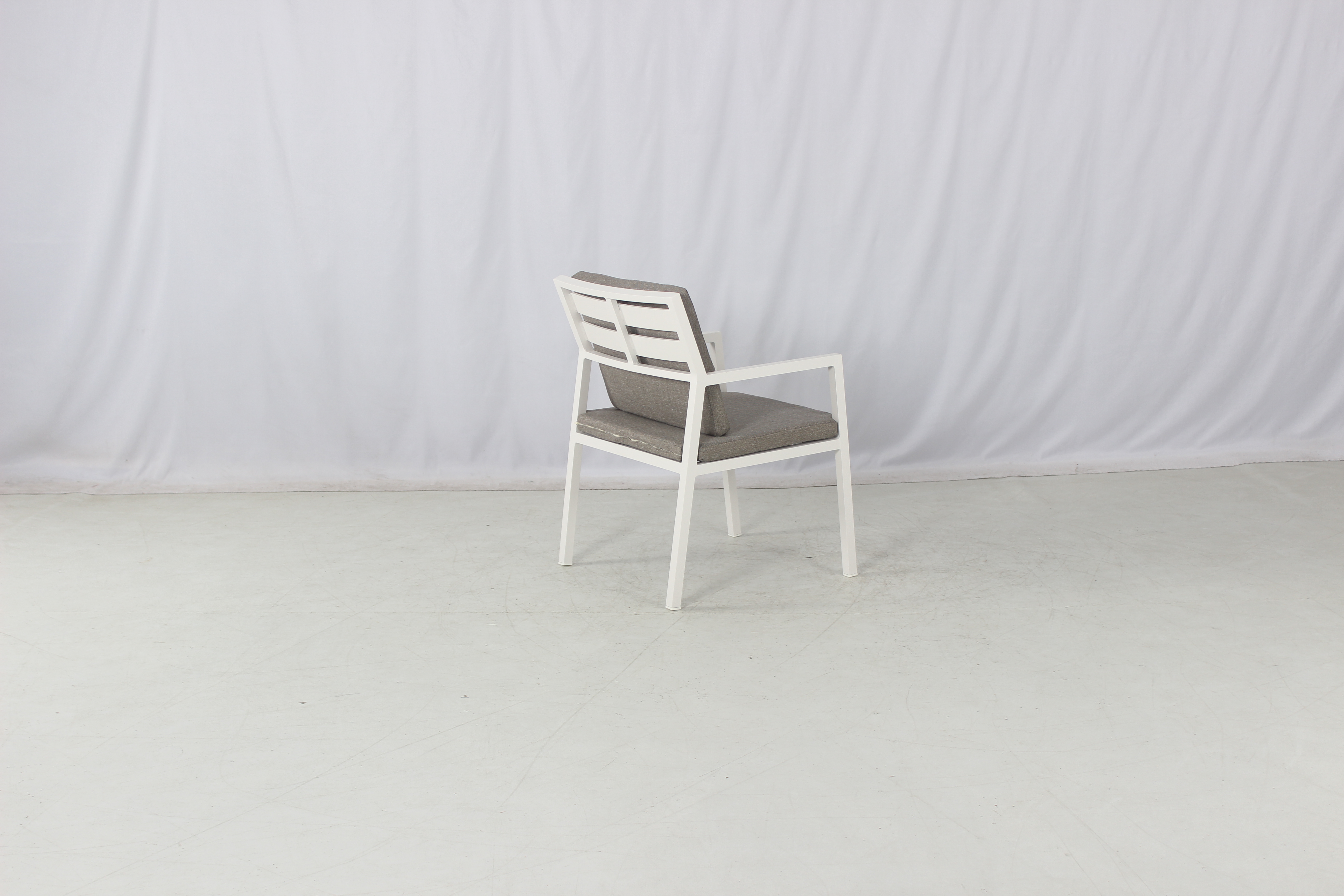 8 seater white patio aluminum large round dining table and chairs