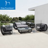 4 seat black synthetic rattan patio sofa set