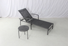Hotel aluminum pool lounge chair with round side table