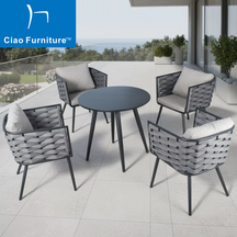 Garden round aluminum table and chairs set