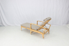 Outdoor pool wicker chaise lounge chair with side table