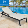 Outdoor pool furniture aluminium sun lounger with cushion