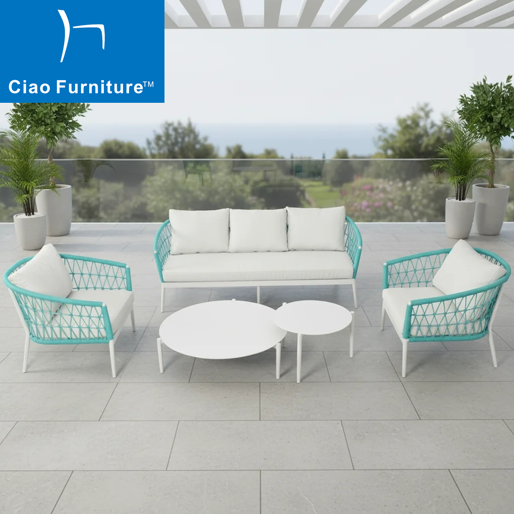 Nordic balcony furniture garden rope weaving sofa