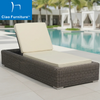 Rattan pool furniture sun lounger with cushion