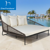 Resort pool furniture outdoor wicker double sunbed