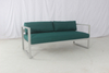 Resort 5 seater terrace outdoor aluminum seating sofa set with green cushion
