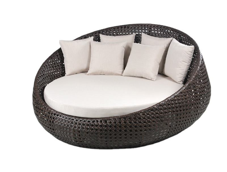 Outdoor hotel round rattan sunbed