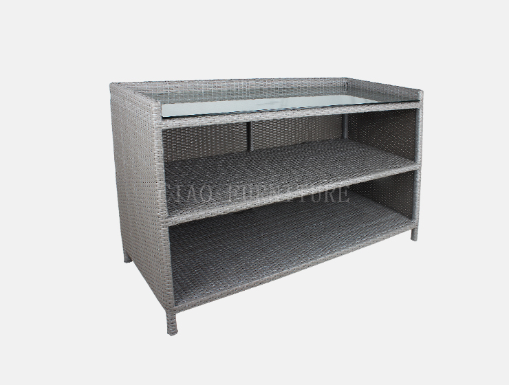 wicker braided grey resort outdoor shelf