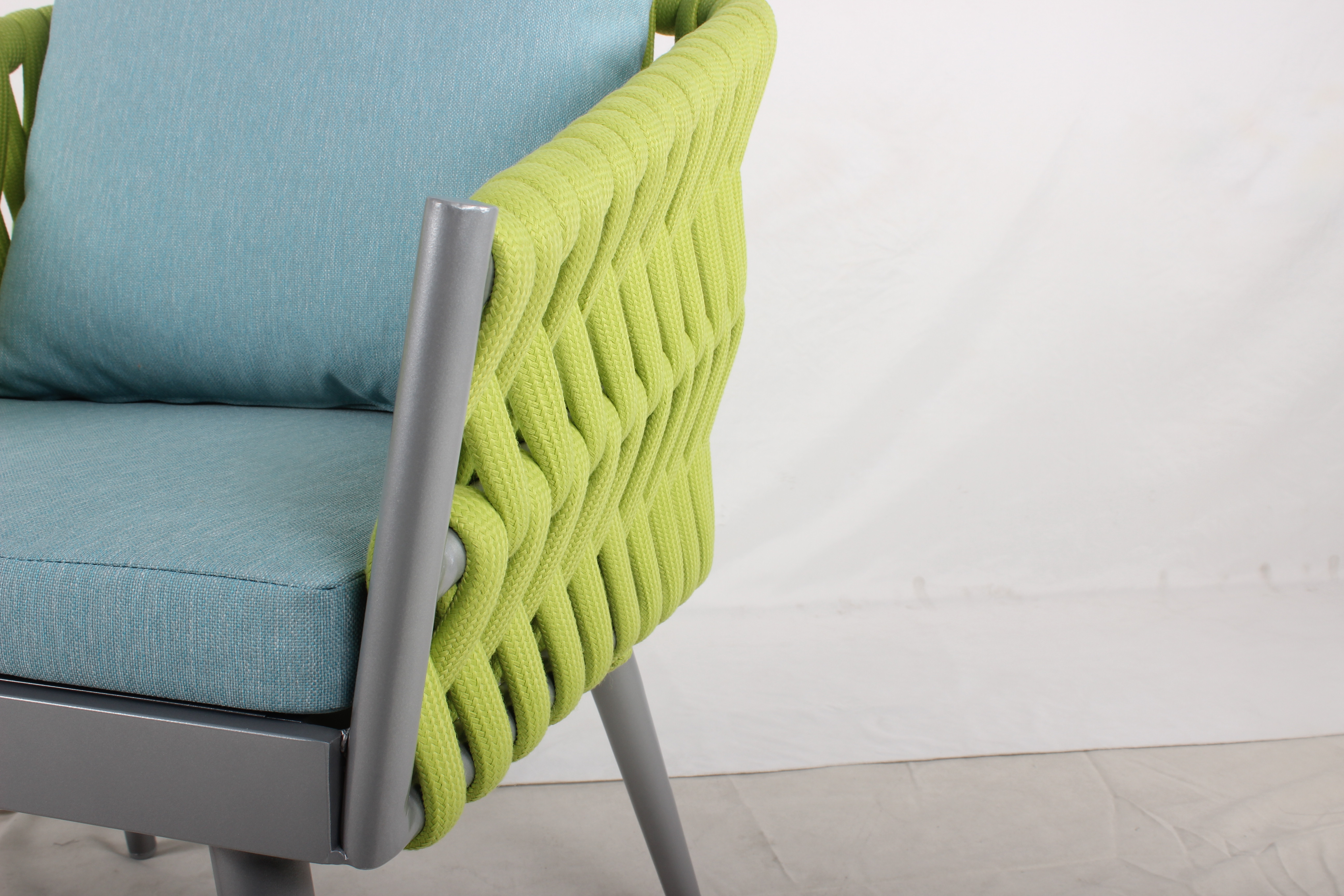 Belt woven green modern outdoor single chair