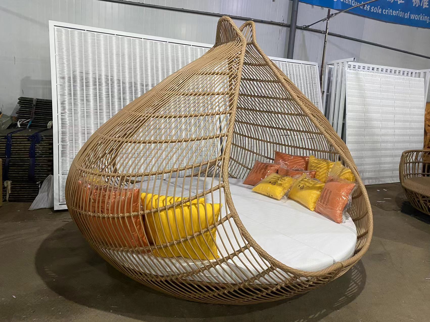 Modern outdoor pool rattan daybed furniture 