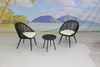 3 pieces patio bistro set balcony table and wicker chairs