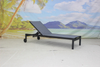 Patio reclining aluminum chaise lounge chair with wheels