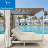 Luxury outdoor patio pool aluminum double daybed with curtain