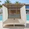 Luxury outdoor patio pool aluminum double daybed with curtain