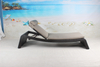 Brown rattan pool side furniture outdoor single sunbed with cushion