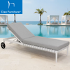 Commercial hotel poolside outdoor white aluminum sun lounger 