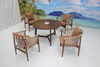 4 seater garden patio teak wood dinning chair set