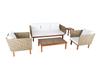 Luxury teak wood wicker garden outdoor sofa