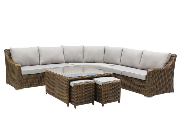 Wicker outdoor patio sectional sofa set