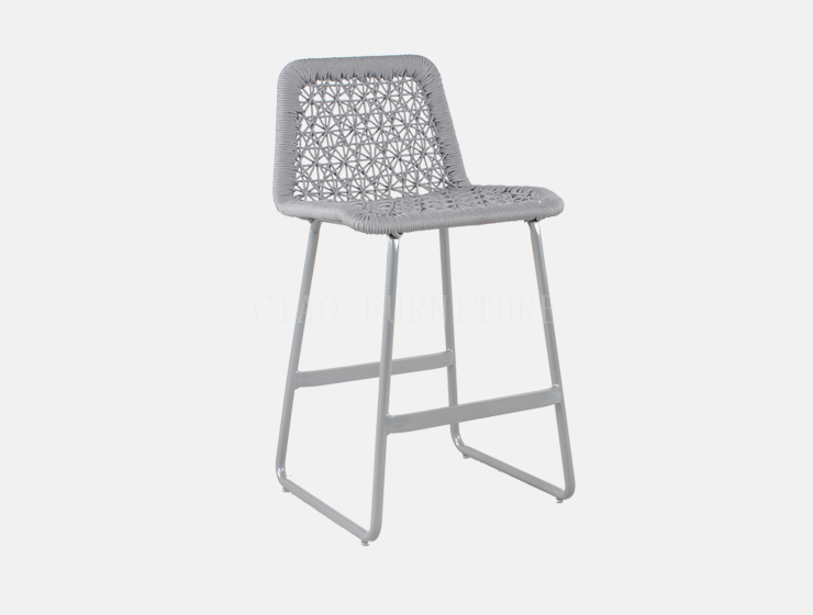 wicker braided grey resort outdoor bar chair