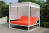 White aluminum outdoor daybed with canopy