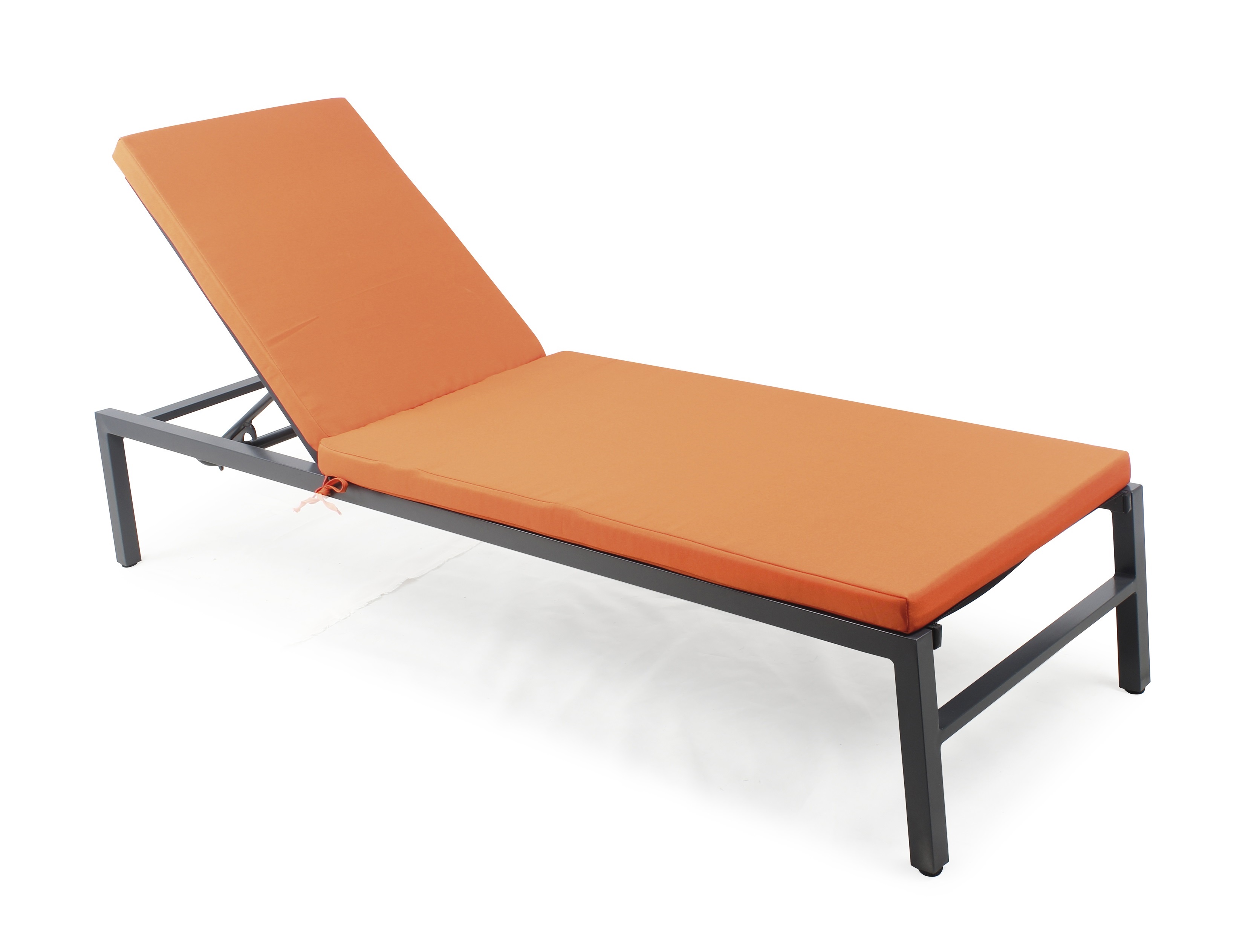 Patio aluminum chaise lounge chair with cushion