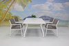 Pool side commercial white aluminum dining table and chairs set