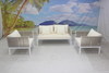4 seater white aluminum rope woven outside seat sofa