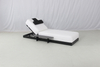 Luxury pool side outdoor black aluminum chaise lounge with thick white cushion