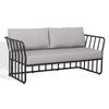 4-piece black aluminum garden sofa set