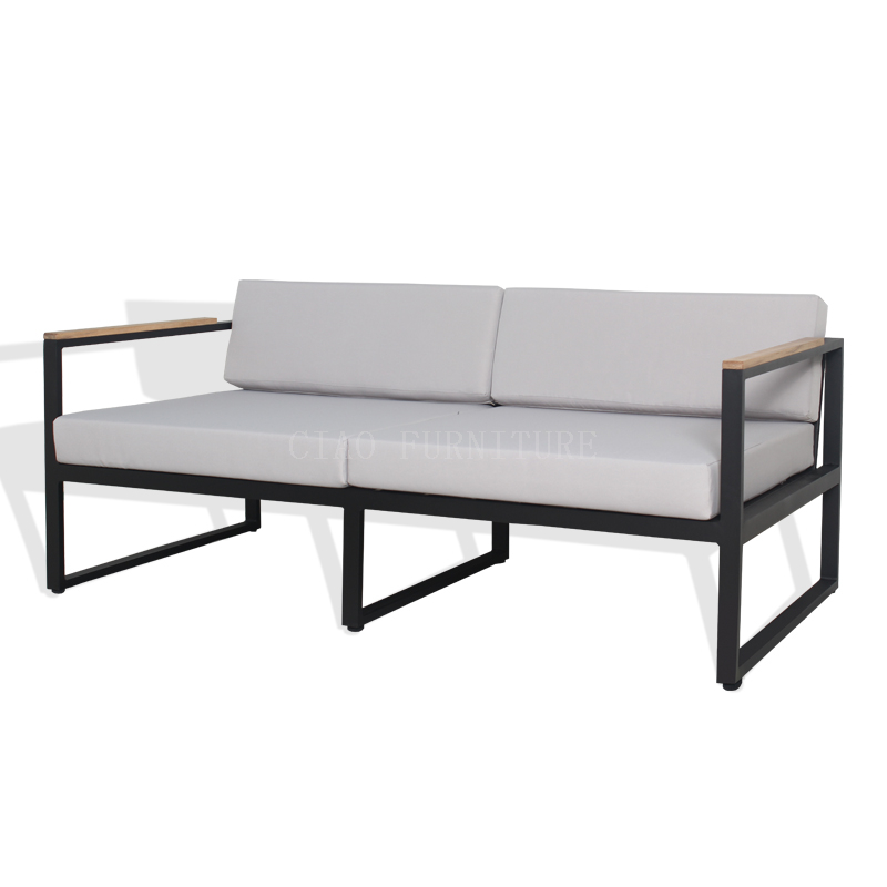 Aluminum black simple resort outdoor sofa set