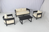 Foshan 4 seater backyard outdoor black powder coated aluminum sofa