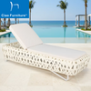 White pool side furniture rattan sun lounger sunbed