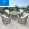 Garden 4 seater rattan outdoor restaurant set round dining table chairs