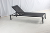 Patio aluminum chaise lounge chair with orange cushion