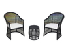 Synthetic Rattan 3 Pieces Patio Furniture Bistro Set