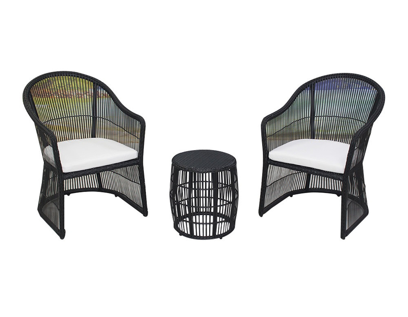 Synthetic Rattan 3 Pieces Patio Furniture Bistro Set