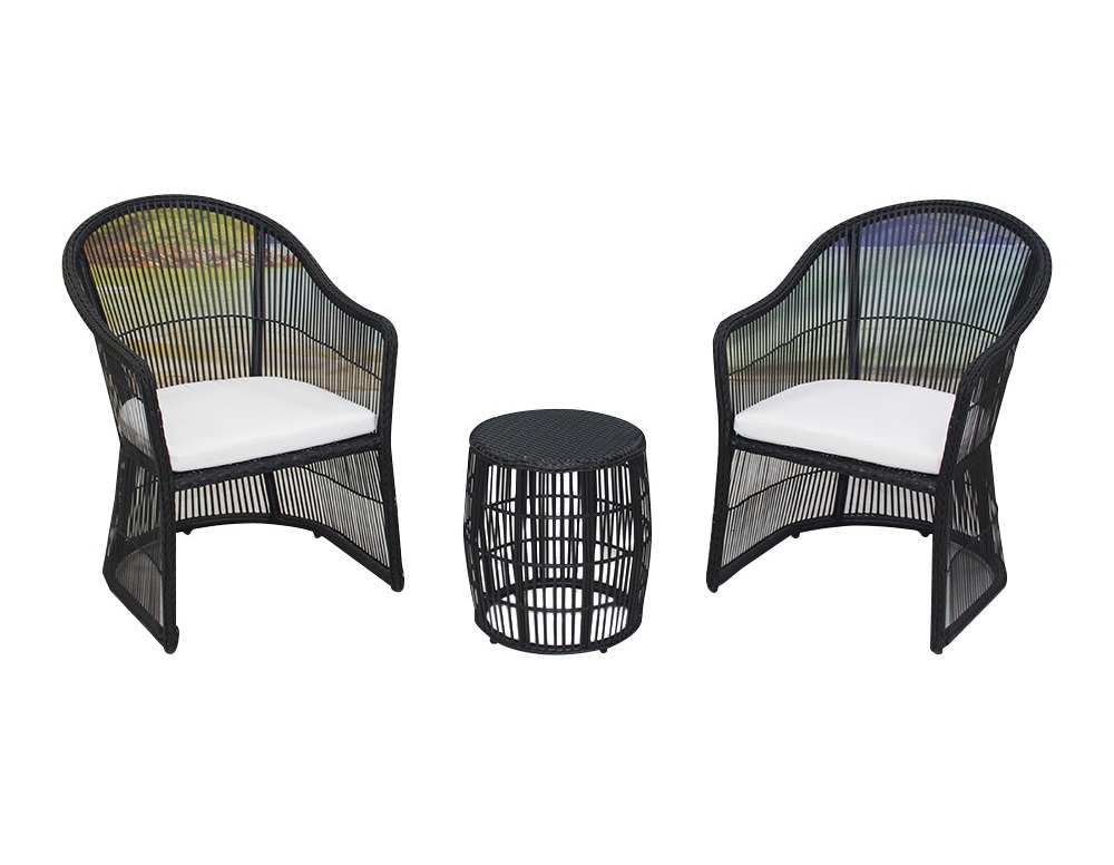 Synthetic Rattan 3 Pieces Patio Furniture Bistro Set