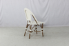 Outdoor restaurant stackable white rattan french bistro cafe furniture dining chair