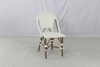 Outdoor restaurant stackable white rattan french bistro cafe furniture dining chair