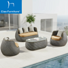 4 pcs synthetic rattan backyard furniture sofa set