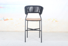 Black rope patio high bar chair