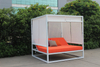 White aluminum outdoor daybed with canopy