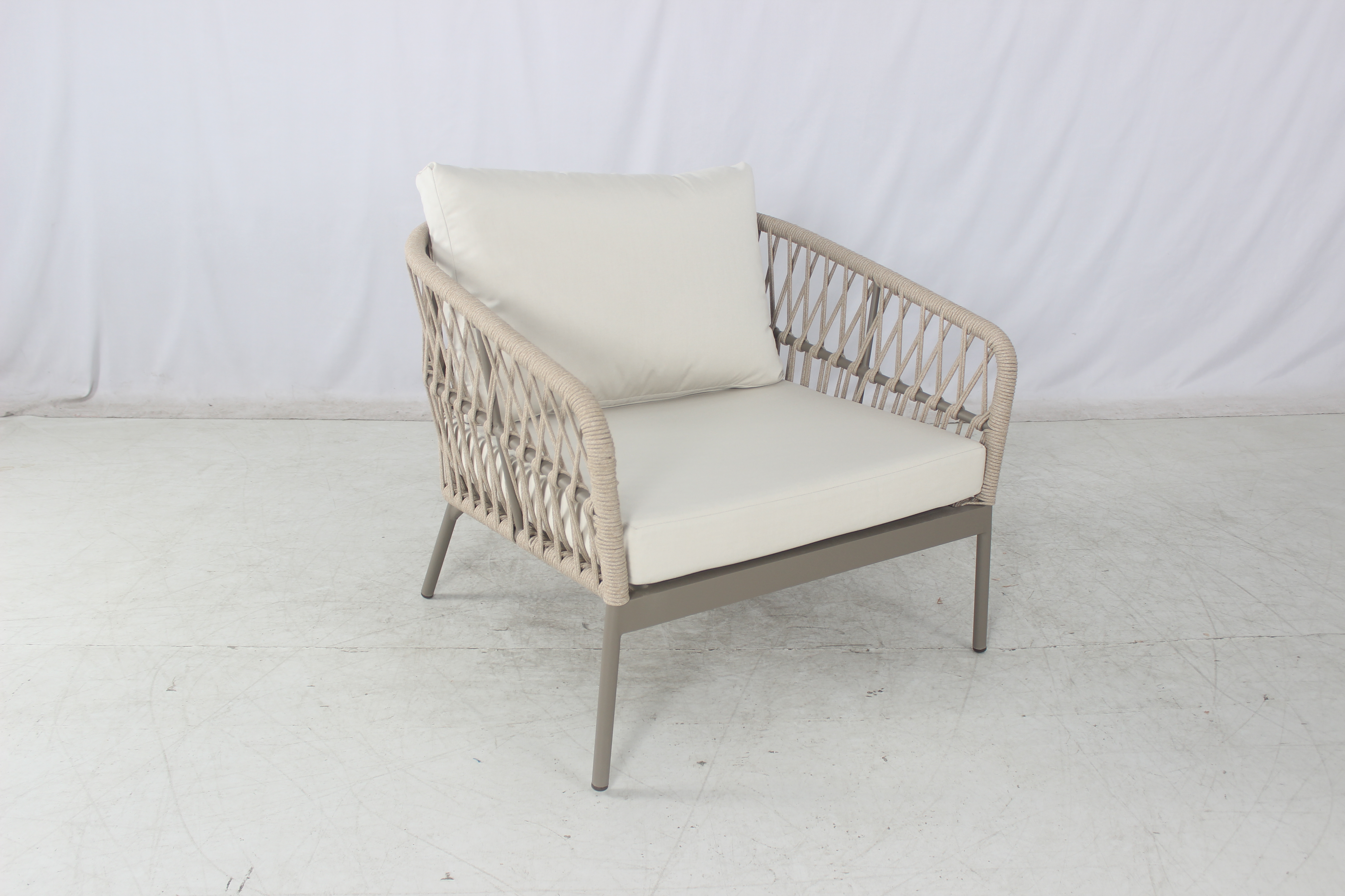 Modern apartment balcony furniture outdoor 5 seater rope sofa